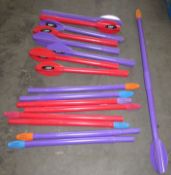 9 x Youth Plastic Javelins - Rubber Tipped - 111cm Long - CL185 - Ref: DRT0679 - Location: Stoke ST3