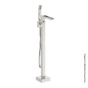1 x Metro Freestanding WATERFALL Bath Filler Tap - Made From Solid Brass With A Hand Polished Chrome