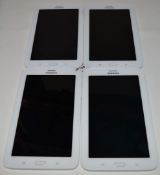 4 x Samsug Galaxy 7 Inch Tablet Computers - Spares or Repairs - Includes Two With Cracked Screens