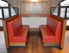 1 x Contemporary Seating Booth Upholstered in Red Leather