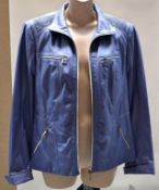 1 x Steilmann Kirsten Womens Faux Leather Size 12 Coat / Jacket In Blue - CL210 - Ref SC2027 - Locat