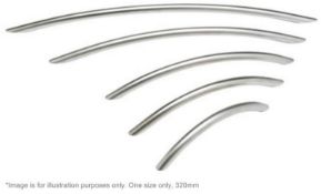 200 x Contemporary Cabinet Door Handles - Stunning Brushed Nickel Finish With Bow Design - CL003 - F