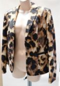 1 x Steilmann Kirsten Womens Coat / Jacket - Features An Attractive Animal Print - UK Size 12 - CL21