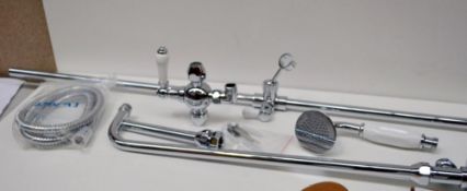 2 x Traditional Riser Rails with Diverter and Handset - Unused Stock - S200G1 - Ref: DSY116 - CL190