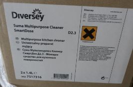 10 Boxes of Diversey Suma D2.3 Multipurpose Kitchen Cleaner - 2 x 1.4L per Box - Ref: DRT0186 - CL18