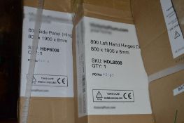 1 x 800mm Left Hand Hinged Shower Door With Side Panel - 800x1900x8mm - Unused Stock - Supplied in T