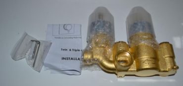1 x Twin Shower Valve - VAL1001 - Ref: DSY139 - Unused Stock - CL190 - Location: Altrincham WA14