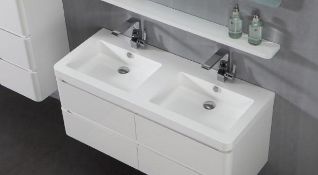 1 x MarbleTECH Urban Double Basin & Base Unit 120 - B Grade Stock - Ref:ABS21-120 & AWS31-120 - CL17