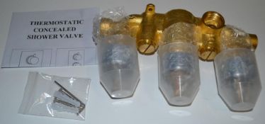 1 x Thermostatic Concealed Triple Shower Valve - VAL1003 - Unused - Ref: DSY152 - CL190 - Location: