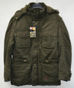 1 x Mens Rugged Winter Coat With Removable Sleeved Inner Plush Lining - 100% Cotton Outer - New With
