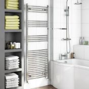 1 x Curved Heated Towel Rail Radiator (TW11) - Unused Sealed Stock - Size: 1650 x 600mm - CL190 - Re