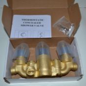 1 x Thermostatic Concealed Triple Shower Valve - Unused Stock - VAL1003 - Ref: DSY126 - CL190 - Loca