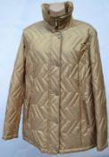 1 x Steilmann Kirsten Size 12 Womens ZigZag Sand / Gold Quilted Coat / Jacket - CL210 - Ref SC1056 -