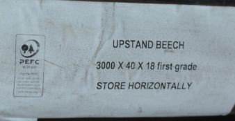 2 x Solid Wood Kitchen Worktop Upstands - PRIME BEECH - Size: 3000 x 40 x 18mm (each) - Untreated -