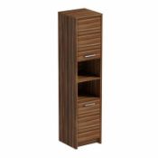 1 x Smart Walnut Floor Standing Tall Bathroom Cabinet - H1665xW400xD400mm - New Boxed Stock -