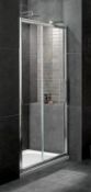 2 x Vogue AQUA LATUS 1700mm Slider Shower Doors - 8mm Thick Clear Glass - Chrome Finish - Chrome