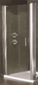 1 x Vogue Bathrooms Sulis 760mm Hinged Shower Door - 1850mm Height - 6mm Clear Glass - Chrome T