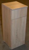 1 x Sienna 300mm Linen Laundry Basket Bathroom Cabinet - Oak Finish - Unused Stock - Ref GIL001 -