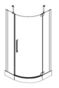 1 x Single Right Hand Hinged Door 900mm Quadrant Shower Enclosure - Includes Stone Shower Tray -