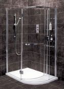 1 x Vogue Tetris Aqua Latus Right Hand Shower Enclosure - Polished Chrome Finish - 8mm Clear Glass -
