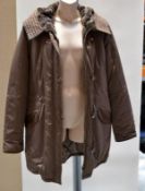 1 x Steilmann Kirsten Brown Hooded Womens Coat / Jacket - CL210 - Ref SC2072 - Location: