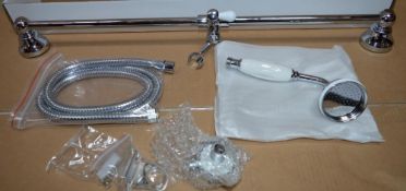 1 x Westminster Traditional Shower Riser Kit With Handset - Type SVSRK4 - Chrome Finish With White