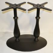 1 x Twin Pedestal Table Base in Cast Iron - Suitable For Pubs or Restaurants - Removed From City