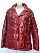 1 x Steilmann Kirsten Size 12 Womens Metallic/Pearl Red Quilted Coat / Jacket - CL210 - Ref SC1058 -