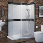 1 x Walk In Right Hand Shower Enclosure - Includes Shower Tray - Size: 1390x900x850x6mm - CL190 -