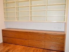 1 x Office Storage Room Including Two Sections of Adjustable Storage Shelvings and Oak Sideboard