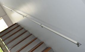 1 x Stair Handrail With Satin Chrome End Caps and Supports - Length 361 cms - Ref 28 - CL230 -