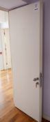 1 x Fire Resistant Internal Door With Lock, Triple Hinges and Chrome Door Knobs - @1 Branded