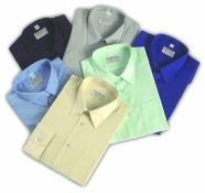 4 x Easy-Care Classic Shirt Short Sleeve Pale Blue - Size 15 - CL185 - Ref: DV/SH13/PBL/15/P6 - New