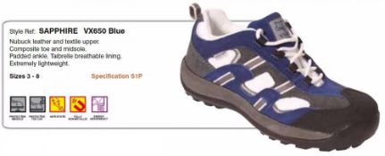 1 x Pair of Rock Fall Vixen VX650 Sapphire Ladies Trainers - Size 5 - CL185 - Ref: RF/VX650/5/