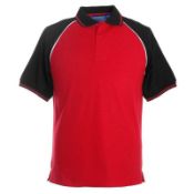 3 x Sienna Elite Poloshirt Black & Red - Size Large - CL185 - Ref: PP/SIENNA/BKRD/L/P42 - New Stock