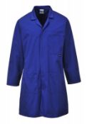 1 x Portwest Standard Mens Lab Coat - Royal Blue - Size XL - CL185 - Ref: PW/2852/RYL/XL/P34 - New S