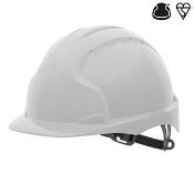 18 x JSP Helmet Mk2 Std Peak - Poly/Slip Ratchet - White - CL185 - Ref: JS/AHB010/WHT/P46 - New Stoc
