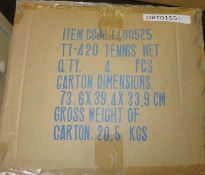 4 x Full-size Tennis Nets - New - Ref: DRT0155 - CL185 - Location: Stoke-on-Trent ST3