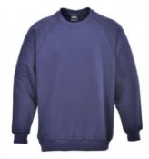 17 x Portwest Roma Sweatshirt - Navy - Small - CL185 - Ref: PW/B300/NVY/S/P35 - New Stock - Location