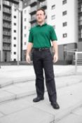 1 x Davern 245gm Sewn-In Seam Trousers - Black - Size Tall 33 - CL185 - Ref: DV/TR10/BLK/33T/P2 - Ne