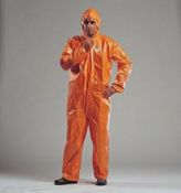 25 x Du Pont Tychem F Type Chemical Protective Coveralls - Orange - Size XL - CL185 - Ref: RU/CP811/