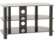 1 x Classik 800mm Black Glass TV Stand for TVs up to 37