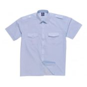 45 x Portwest Pilot Shirt Short Sleeved - Blue - Neck 15 - CL185 - Ref: PW/S101/BLU/15/P19 - New Sto
