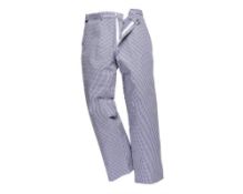 2 x Portwest Greenwich Chefs Trousers Tall 76 cm - CL185 - Ref: PW/S884/30T/P3 - New Stock -