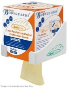 8 x Boxes Of Bodyguard Safedon Yellow Latex Powder Free Gloves - 100 Gloves Per Box - 800 Glove in