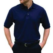 10 x Pique Polo Shirt Navy 2XL - CL185 - Ref: DV/HL209/NVY/XXL/P115 - New Stock - Location: Stoke-