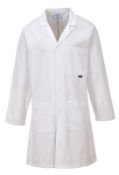 89 x Portwest Cotton Lab Coat - White - Size XL - CL185 - Ref: PW/C851/WHT/XL/P34 - New Stock - Loca
