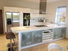 1 x Contemporary White High Gloss Fitted Kitchen By Johnson & Johnson - Features Integral Neff