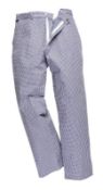 33 x Portwest Greenwich Chefs Trousers Reg 96 cm - CL185 - Ref: PW/S884/38R/P13 - New Stock - Locati