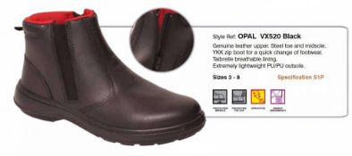 1 x Pair of Rockfall VX520 Steel Toe Ladies Safety Zip Boot - Size 4 - CL185 - Ref: RF/VX520/4/